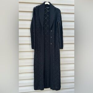 Y2K Moda International M maxi cardigan sweater witchy whimsygoth dark co…